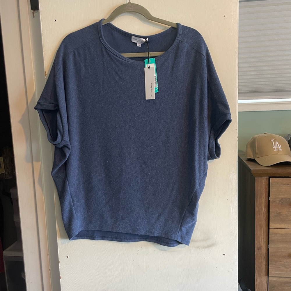 Michael Stars Blue Dolman Sleeve T-Shirt